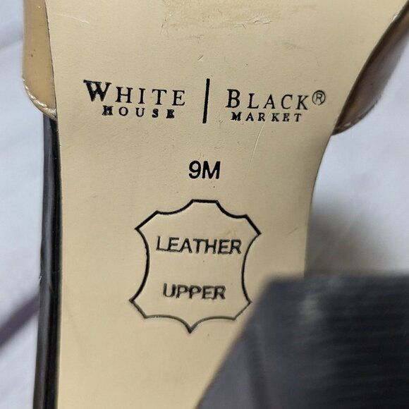 WHBM Patent Ankle Strap Block Heels  9 - Picture 9 of 10